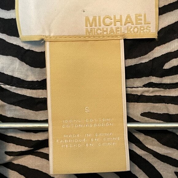 Michael Kors Women Y2K Zebra Animal Print Mob Wife Long Sleeve Tunic Top S - Picture 7 of 11